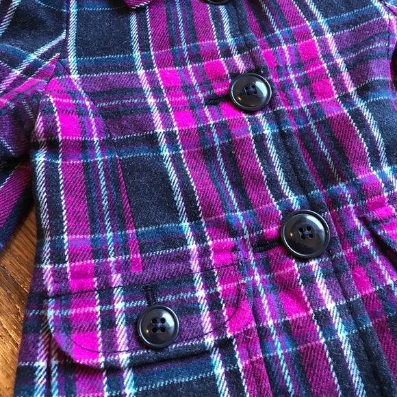 Circo Long Plaid Wool Blend Coat Size 2T - Picture 2 of 6